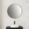 Image de rivea Maila Miroir éclairé Ø 80 cm, avec cadre contrastant en doré mat, BR0110MI,