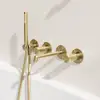 Image de rivea Bahri Mitigeur de baignoire avec bec déverseur et set de douche, BR2105BG,