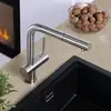 Image de rivea Yara Mitigeur de cuisine en acier inoxydable, pivotant, avec douchette extractible, BE0738BS,
