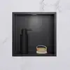 Image de Viverso x wall Niche murale en acier inoxydable l: 300 H: 300 mm, avec cadre slim et éclairage LED, VU9900BB,