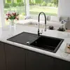 Image de evineo line 350 Évier de cuisine avec surface de dépose latérale l: 86 P: 50 cm, ELD100BL,