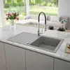 Image de evineo line 350 Évier de cuisine avec surface de dépose latérale l: 86 P: 50 cm, ELD100GR,