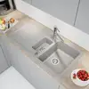 Image de evineo line 400 Évier de cuisine avec demi-cuve et surface de dépose l: 100 P: 50 cm, PID150GR,