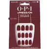 Image de OPI xPRESS/ON Malaga Wine | Faux ongles press-on rouge foncé, courts, forme ronde | Avec colle pour ongles | Longue tenue, réutilisables, respectueux des ongles.