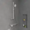 Image de Villeroy & Boch Infinity Showers Set de douche avec barre et tablette, 3 jets, TVS11000200061,