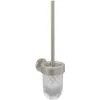 Image de Ensemble brosse WC Villeroy & Boch Elements - Tender, porte-brosse WC pour montage mural, ensemble brosse WC avec réservoir en verre satiné, rond, nickelé brossé mat