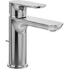 Image de Villeroy & Boch O.novo Robinet de lavabo avec fonction de démarrage à froid et tige de traction, mitigeur de lavabo, économiseur d'eau, hauteur du bec 105 mm, rond, chromé