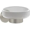 Image de Villeroy & Boch Elements Tender Porte-Savon Mural en Verre satiné avec Support en Zinc Rond Nickel brossé Mat
