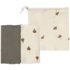 Image de LÄSSIG Baby Puck Gauze Blanket Set of 2 Cotton 80 x 80 cm/Swaddle & Burp Blanket L tourterelle