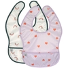 Image de Happy Rascals Lot de 2 Bavoirs avec poche Coeur lavande