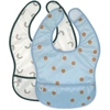 Image de Happy Rascals Lot de 2 Bavoirs avec poche Smile Bleu