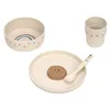 Image de LÄSSIG Set de vaisselle pour enfants (assiette, gobelet, bol, cuillère) sans mélamine, sans BPA, pour lave-vaisselle et micro-ondes/Dish Set Happy Rascals Smile sky blue