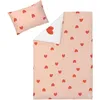 Image de LÄSSIG Parure de lit 2 pièces pour Enfant en Coton Bio certifié GOTS - Heart Peach Rose/Lait