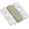 Image de LÄSSIG Bébé Couverture de puériculture Drap de puériculture Lot de 3 en coton 85 x 85 cm/Swaddle & Burp Blanket L Happy Fruits Lemon