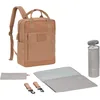 Image de LÄSSIG Sac à langer Sac à dos avec matelas à langer, fixation pour poussette et porte-bouteille Durable/GRE Vividal Backpack almond
