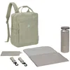 Image de LÄSSIG Sac à langer Sac à dos avec matelas à langer, fixation pour poussette et porte-bouteille Durable/GRE Vividal Backpack cord light khaki