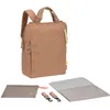 Image de LÄSSIG Mochila à langer avec correatoio, fixation pour poussette, poche en file/GRE Conversion Backpack almond