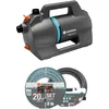 Image de Gardena Pompe de jardin 4100 Silent Set :Pompe d'irrigation très silencieuse et innovante avec kit d'aspiration de 3,5 m et tuyau classique de 20 m, débit 4100 l/h, moteur 550 W, étanche(9051-20)