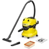 Image de Kärcher Aspirateur Eau et Poussières WD 4 V-20/5/22, Puissance : 1000W, Cuve Polypropylène : 20L, Flexible d'Aspiration : 2,2m, Soufflerie, Filtre Plissé Plat, Suceurs Sol Fentes, Sachet Filtre Ouate