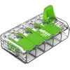 Image de WAGO Green Range Bornier 5 fils à 4 mm², connecteurs d'épissure 5 pôles avec levier pour tous types de conducteurs enfichables, 221-425, 25 pièces