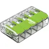 Image de WAGO 221-425 221 Borne de raccordement flexible: 0.14-4 mm² rigide: 0.2-4 mm² Nombre de pôles: 5 25 pc(s) transparent, vert Box