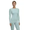 Image de FALKE Femme Warm Round Neck W L/S SH Fil Fonctionnel Séchage Rapide Couche De Base Supérieure, Vert Jade 7439, L EU