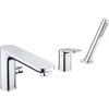 Image de Duravit Wave mitigeur de baignoire à 3 trous, mitigeur monocommande avec cartouche en céramique, robinetterie de baignoire, chrome