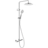Image de Système de Douche Duravit Avec 3 Types de Jets (Rain, Intense, Soft), Douche de Tête à Angle Réglable, Facile à Nettoyer, Support de Douchette Réglable en Hauteur, Chromé
