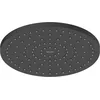 Image de Douche de tête universelle Duravit en inox, pommeau de douche avec jet Rain, robinetterie de douche ronde, pommeau de douche avec fonction MinusFlow économisant l'eau, douche de pluie, noir mat