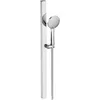 Image de Set de douche Duravit, set de douche avec 3 types de jets, barre de douche (810 mm) avec douchette à économie d'eau, flexible de douche avec protection anti-torsion, chromé