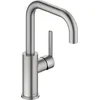 Image de Duravit Robinet de lavabo Balcoon - Économie d'énergie (FreshStart) - Économe en eau - Robinet de salle de bain (MinusFlow) - En acier inoxydable brossé