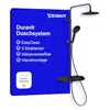 Image de Duravit Système de douche avec 3 types de jet (Rain, Pulse, Mono), pommeau de douche d'angle réglable, facile à nettoyer, avec thermostat, noir mat