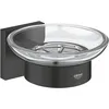 Image de GROHE Start Cube Porte Savon avec Support pour Salle de Bain, Fixations Cachées, A Coller avec GROHE QuickGlue ou à Visser, Noir Mat, 410962430