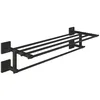 Image de GROHE Start Cube Rack Porte-Serviettes pour Salle de Bain, 600 mm, Fixations Cachées avec Vis Incluses, Métal, Noir Mat, 410992430