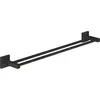 Image de GROHE Start Cube Double Barre Porte-Serviettes pour Salle de Bain, 654 mm, Fixations Cachées avec Vis Incluses, Métal, Noir Mat, 411042430