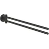 Image de GROHE Start Double Barre Porte-Serviettes pour Salle de Bain, 439 mm, Fixations Cachées avec Vis Incluses, Bras Pivotants, Métal, Noir Mat, 411832430