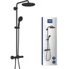 Image de GROHE Vitalio Start System 250 Colonne de Douche avec Mitigeur Thermostatique, Douche de Tête Ronde 25cm 1 Jet, Douchette Ronde 11cm 2 jets, Flexible 1,75m, Economie d'Eau, Noir Mat, 266782431