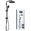 Image de GROHE Vitalio Start System 250 Colonne de Douche avec Inverseur Manuel, Douche de Tête Ronde 25cm 2 jets, Douchette Ronde 11cm 2 jets, Flexible 1.5m, Economie d'Eau, Noir Mat, 266802431
