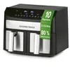Image de GOURMETmaxx Friteuse à air chaud à double chambre 2 x 3,5 L | Friteuse Airfryer en acier inoxydable avec zones de cuisson synchro, fonction minuterie & écran tactile | Friture à économie d'énergie