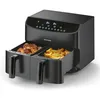 Image de Rachs KOCHWERK Friteuse à air chaud à double chambre 7L | Friteuse numérique en acier inoxydable avec écran tactile, 10 programmes & 2 chambres de 3,5L | Friture d'aliments sans huile