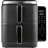 Image de GourmetMaxx 15305 Friteuse à air chaud 10 l 2800 W 2 thermostats séparés, revêtement anti-adhésif, Minuteur digital noir
