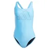 Image de adidas Femme Big Bars Swimsuit, Blue Burst, 38