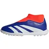 Image de adidas Predator League Laceless J Football Boots Turf, Chaussures de Football sur Gazon, Lucid Blue/FTWR White/Solar Red,