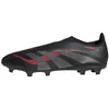 Image de adidas Mixte Predator League Laceless Firm Ground/Multi Ground Football Boot, Core Black/Grey Four/Lucid Red, 46 EU