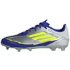 Image de adidas Mixte F50 League Football Boots FG/MG, Silver Metallic/Solar Yellow/Lucid Blue, 44 2/3 EU