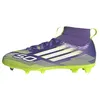 Image de adidas Mixte Enfant F50 League Mid Firm Ground/Multi Ground Football Boots Kids, Purple Rush/Cloud White/Lucid Lemon, 28 1/2 EU