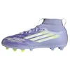 Image de adidas Mixte Enfant F50 SPARKFUSION League W Mid Firm Artificial Ground Football Boots Kids Chaussures, Violet Tone/Lucid Lemon/Purple Rush, 28 1/2 EU