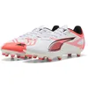 Image de Puma Ultra 5 Play FG/AG, Chaussure de Football Unisexe, Puma White-Puma Black-Glowing Red,