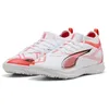 Image de PUMA Ultra 5 Match TT + Mid JR, Chaussure de Football Unisexe, PUMA White-PUMA Black-Glowing Red,
