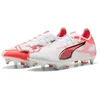 Image de Puma Ultra 5 Match MXSG, Chaussure de Football Unisexe, Puma White-Puma Black-Glowing Red,
